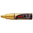 Uni Wet Erase Liquid Chalk Marker 8.0mm Chisel Tip Gold PWE8K